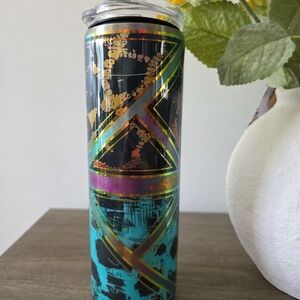 Vibrant Geometric Patterned Tumbler